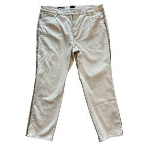 TALBOTS STRAIGHT LEG CREAM/GOLD JEANS NWOT SIZE 22W PLUS COTTON BLEND